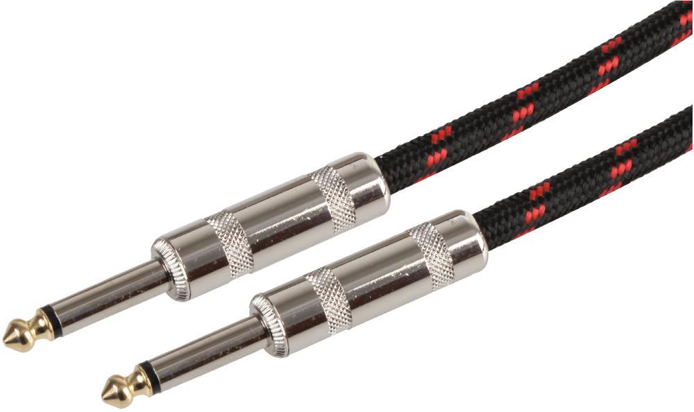 CHORD Cabo Guitarra Macho-Macho 6.35mm, 3m Preto/Vermelho