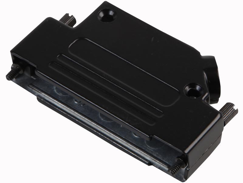 MH CONNECTORS כיסוי D-Sub בזווית 45°, סגסוגת אבץ, 37 פינים, שחור
