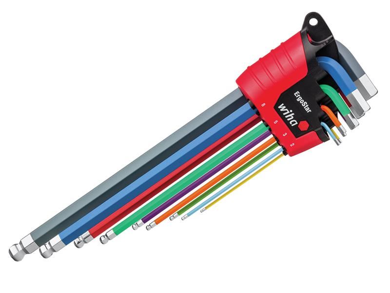 Wiha ErgoStar Colour Hex Ball End L-Key Set, 9-Piece