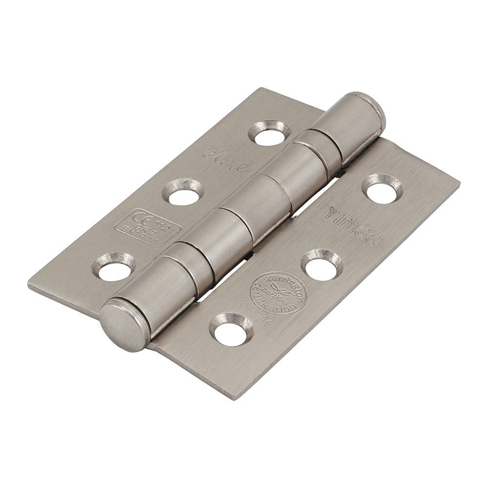 Timco - Feuerschutztürscharnier Grad 7, Satin Nickel (Größe 76 x 51 x 2,2 - 2er