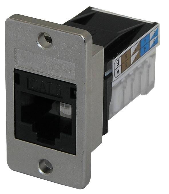 TUK - Prise RJ45 Cat6 à montage en baie, 8P8C, Noir