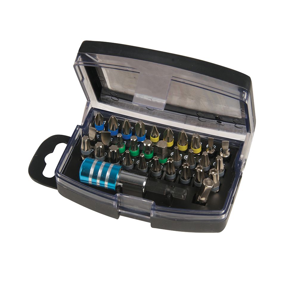 Silverline 32-Piece Colour-Coded Bit Set with Storage Case