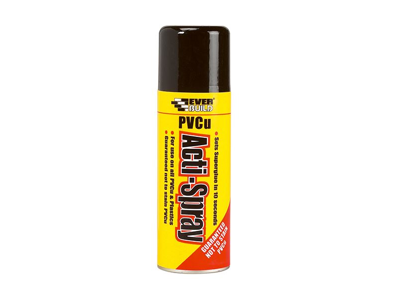 Everbuild Sika PVCu Acti-Spray 200ml, Greamán Tapaúcháin Bán