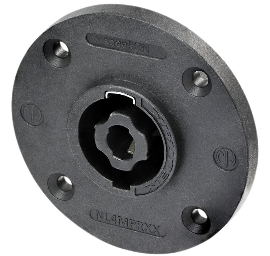 NEUTRIK Connettore a 4 Poli per Pannello, Flangia G Nera, Fori Svasati