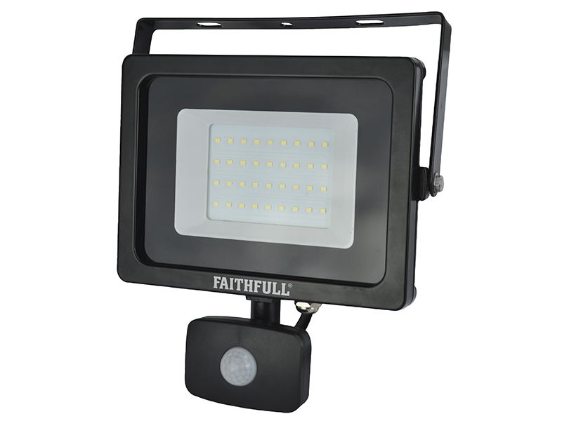 Faithfull Power Plus SMD LED Bezpečnostní světlo, PIR 30W 2400 Lumen, IP44