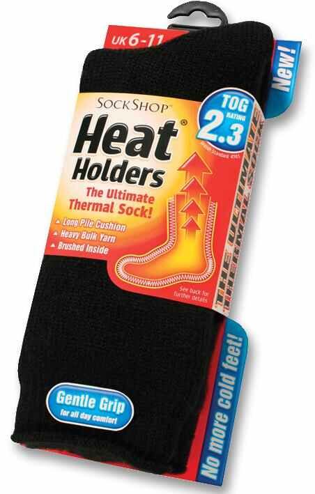 Heat Holders 2.3 Tog Thermal Socks, Black, UK 6-11