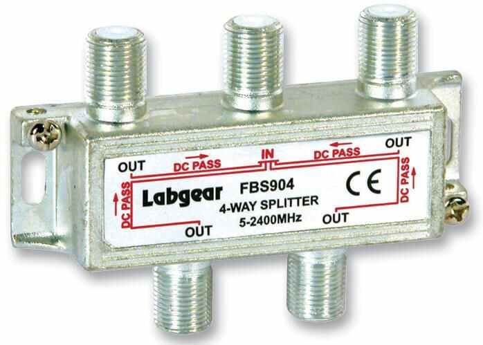 LABGEAR - Scoilteoir Comhbhrúite 4-Bhealach, Pas Cumhachta, 5-2400MHz