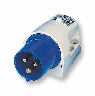WALTHER - Soket Elektrik Permukaan 16A, 230V, 2P+E, Biru, IP44 untuk Karavan