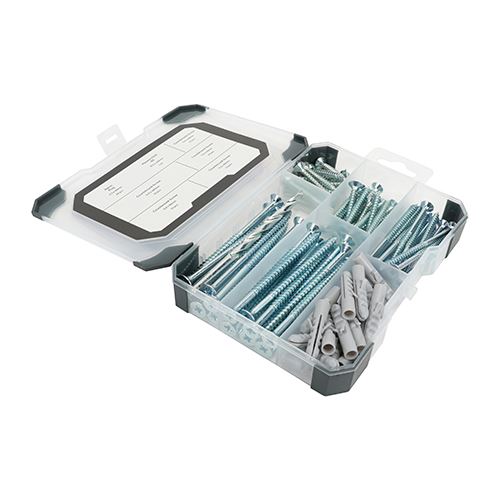 Timco Mixed Screws, Plugs & Drill Bit Kit, Zinc-Plated, 91 Pieces