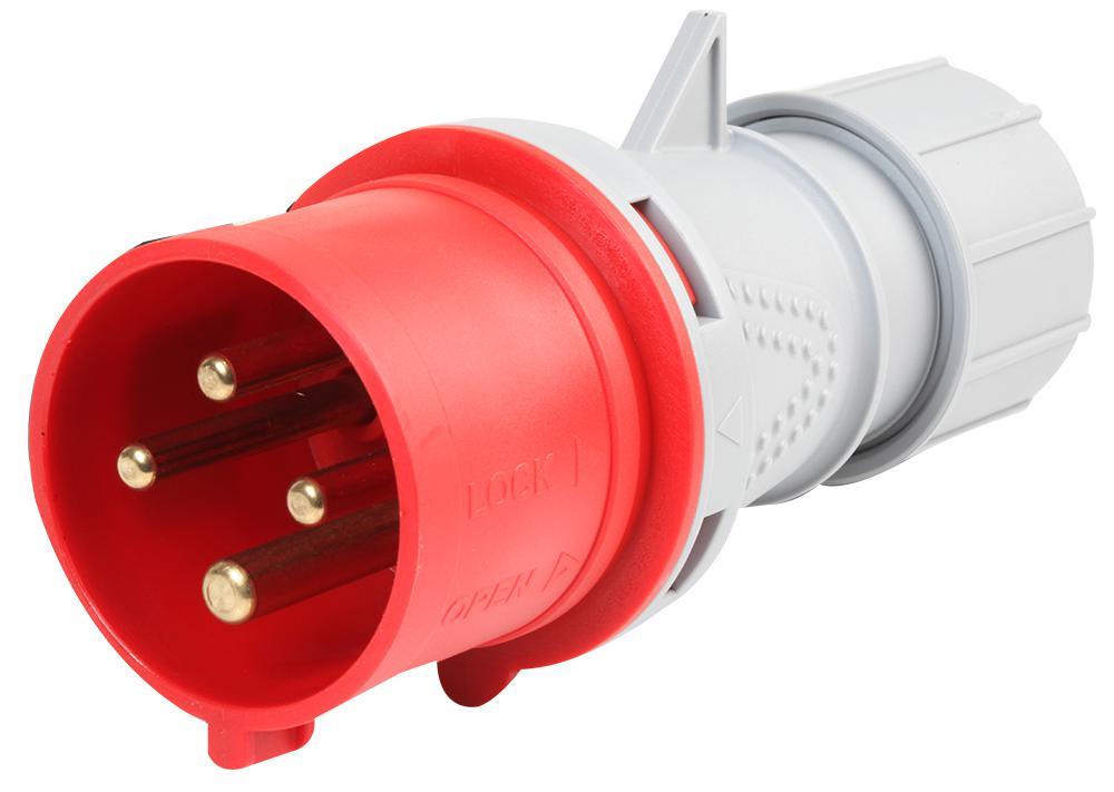 PRO ELEC - Ploc CEE 32A 400V, 3P+E, Dearg, IP44