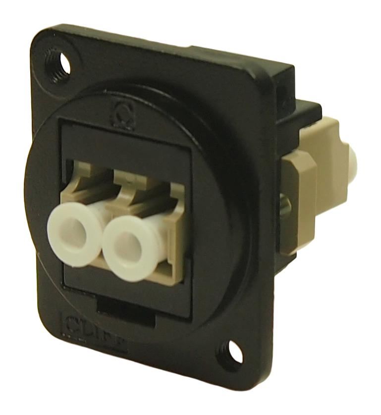 CLIFF Multi Mode LC Duplex Doorvoerconnector, Metaal, Zwart