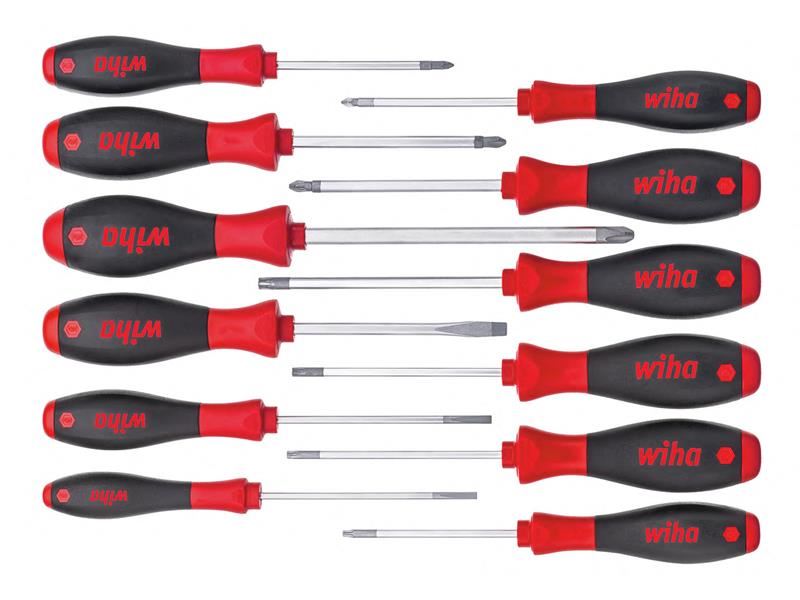 Wiha SoftFinish Screwdriver Set, 12-Piece, Chrome Vanadium Steel