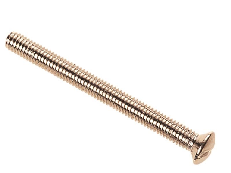 Dencon Nickel Plated Switch/Socket Plate Screws, 3.5 x 38mm (Pack of 10)