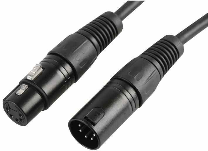 PULSE DMX Lead, 5-Pin XLR Male to Female, 1.5m Black