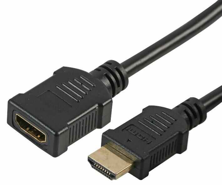 PRO SIGNAL HDMI-Male-zu-HDMI-Female-Kabel mit Goldkontakten, 0,5m