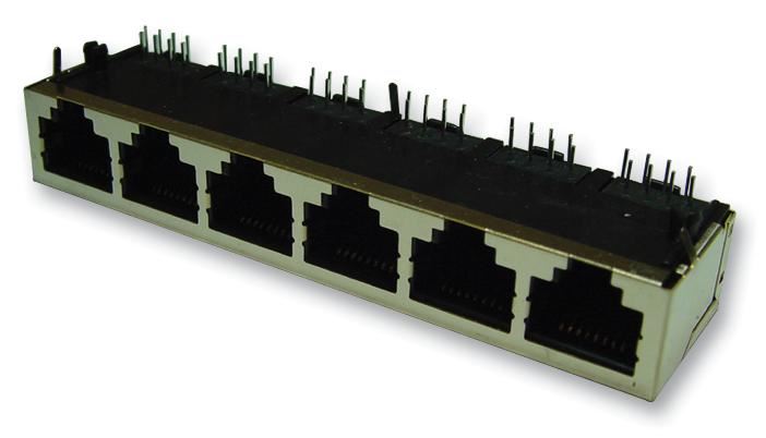 MH CONNECTORS - 6-Port RJ45 Υποδοχή, Θωρακισμένη, Προσαρμογή σε Circuit Board (
