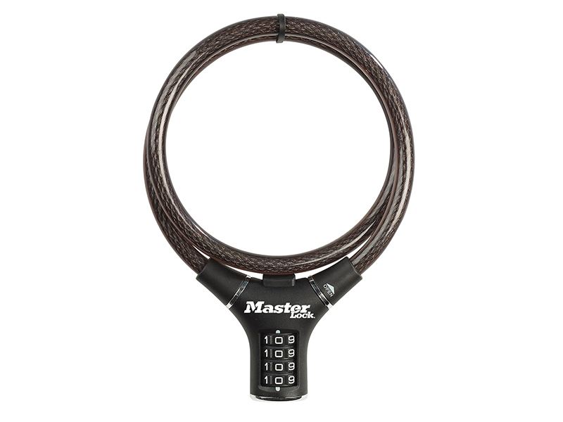 Master Lock Black Steel Rigid Combination Cable, 0.9m x 12mm