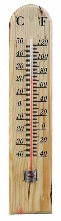 Kingfisher Traditional Wooden Thermometer, 255mm