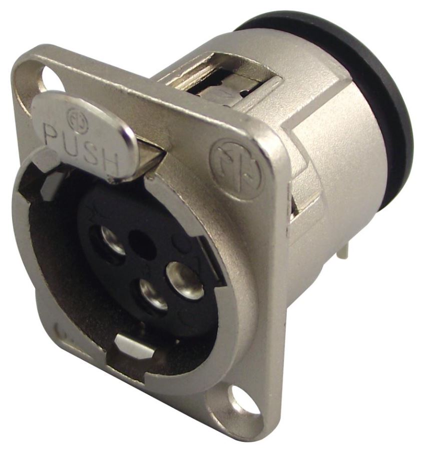 NEUTRIK - Soket XLR, 3 Pol, PCB, 90 Darjah