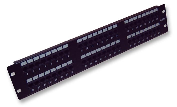 PRO SIGNAL 48-Port Cat6 Patch Panel with RJ45 Connectors