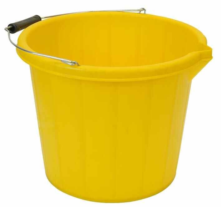 RODO Seau de chantier 3 gallons jaune en plastique renforcé