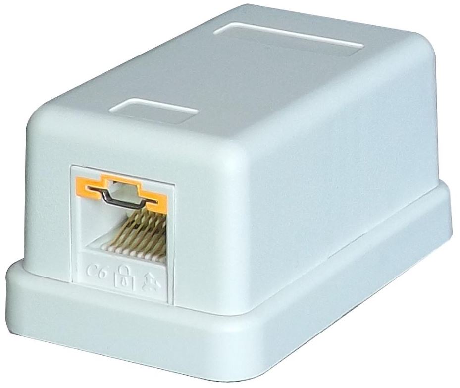 TUK LOKJAC Cat6 Locking Surface Mount Socket, 1-Port, RJ45