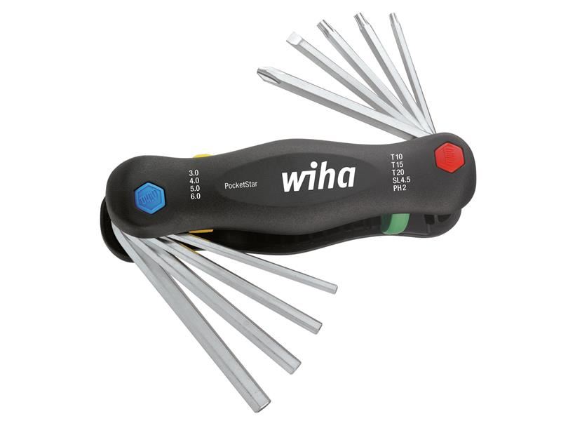 Wiha PocketStar Multi Key Set, 9-Piece, Chrome-Vanadium Steel
