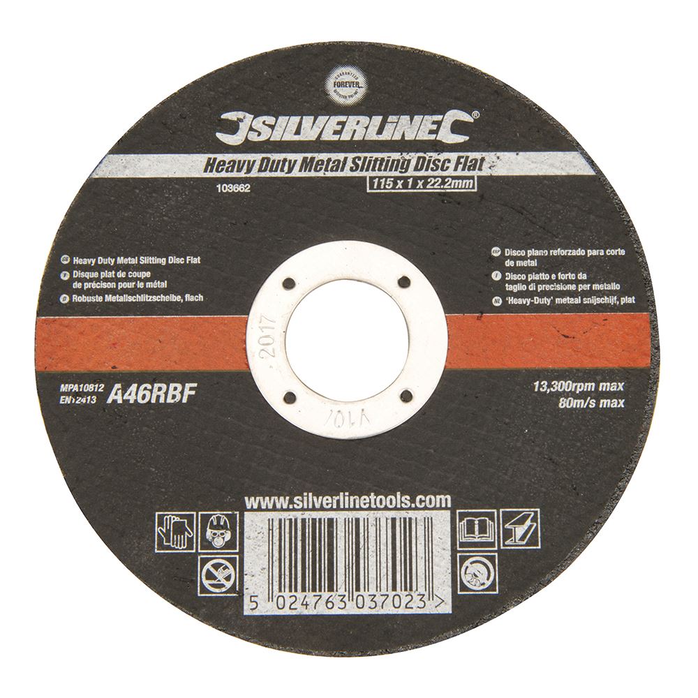 Disque à tronçonner métal lourd Silverline 115 x 1 x 22,23 mm