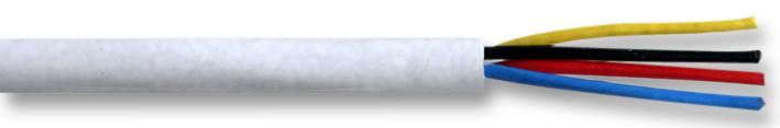 PRO POWER Cable de 4 hilos LSF para alarmas, blanco, carrete de 100m