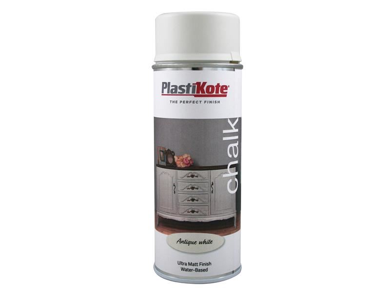 PlastiKote Chalk Finish Spray, Antique White, 400ml