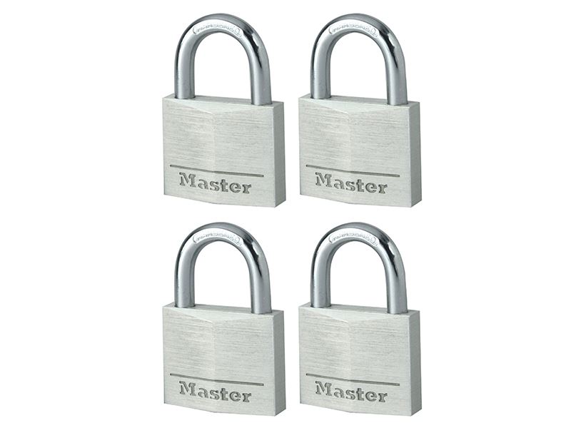 Master Lock Cadeado de Alumínio 40mm, 4 Pinos, Chave Igual (4 Unidades)
