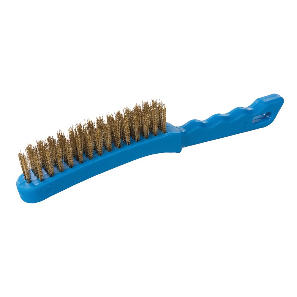 Silverline 4-Row Brassed Wire Brush with Plastic Handle