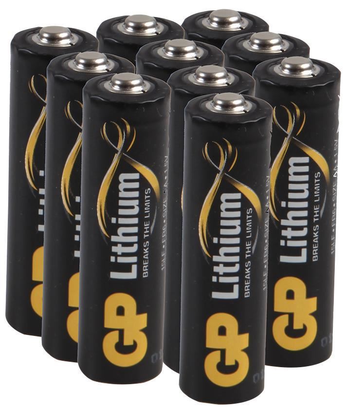 GP Μπαταρίες AA Λιθίου (10-Pack), 1.5V, 3.1Ah