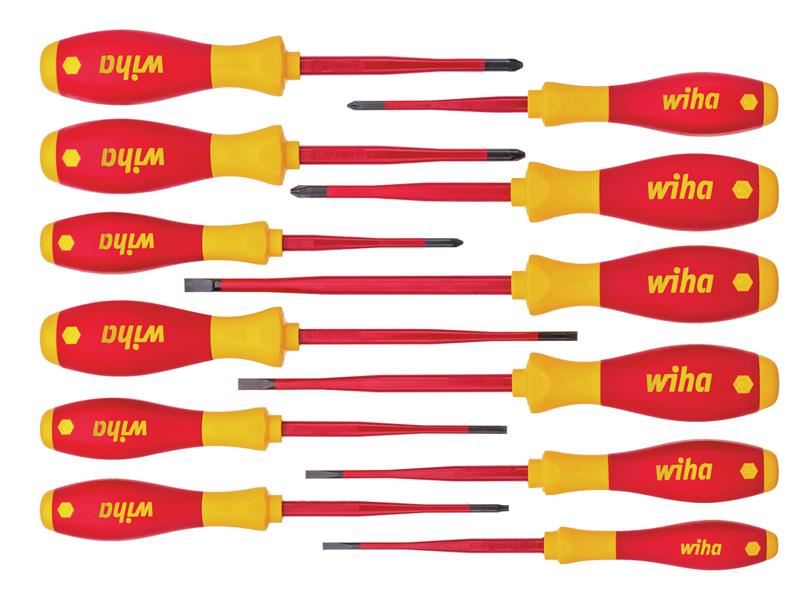 Wiha SoftFinish SlimFix 12-Piece Screwdriver Set (1000V AC)