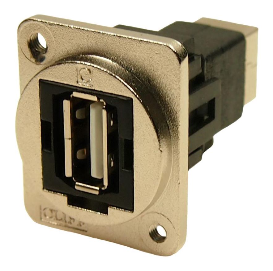 CLIFF CP30209NM3 Connettore Passacavo USB B a USB A, Argento
