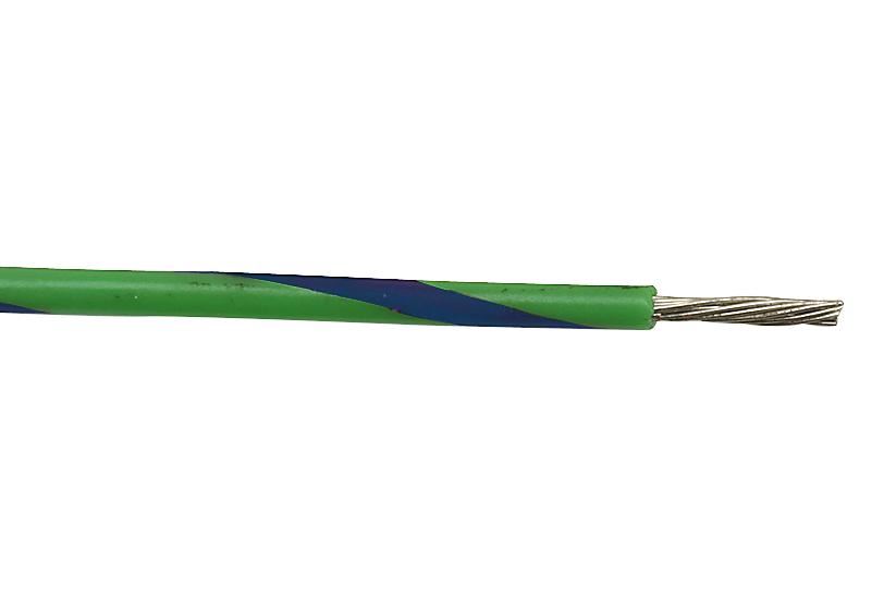 MULTICOMP PRO Equipment Wire, 16/0.20mm, Blue/Green, 100m