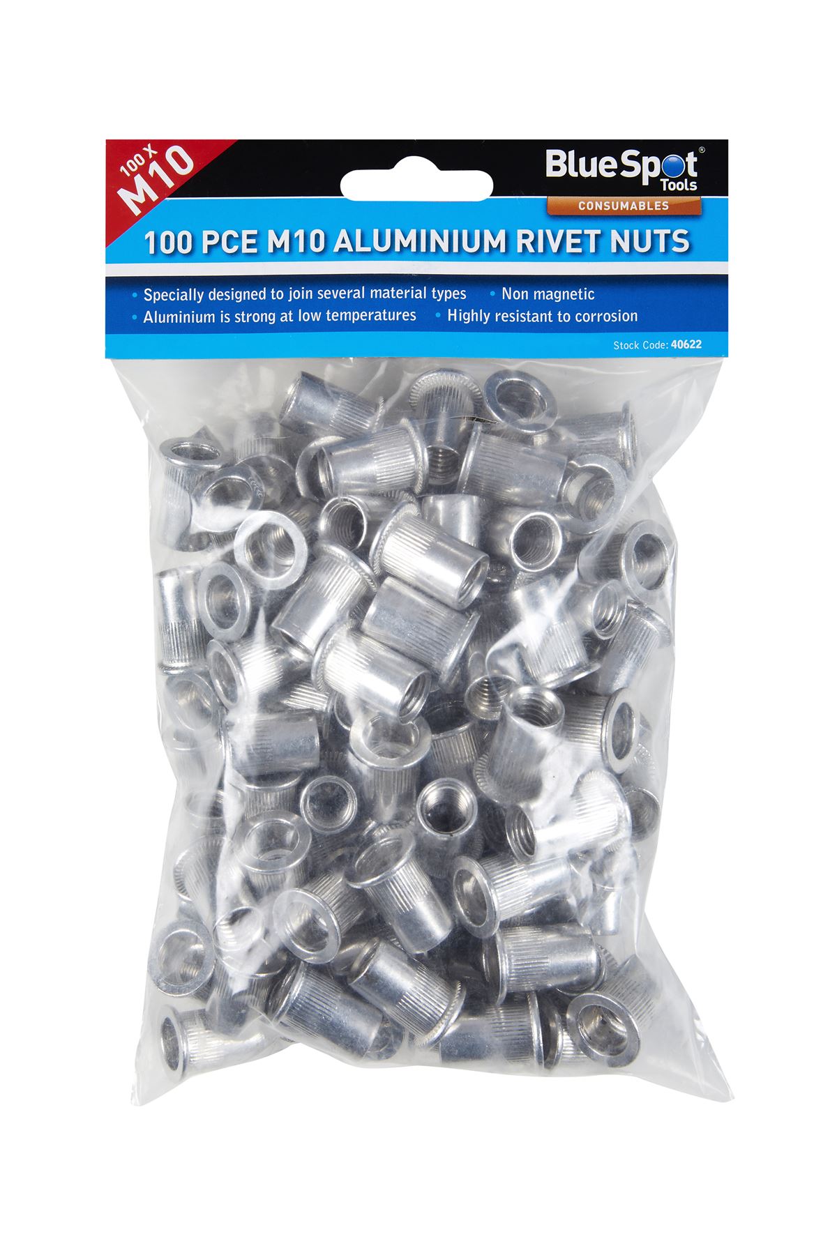 Blue Spot Tools M10 Aluminium Rivet Nuts (100 PCE)
