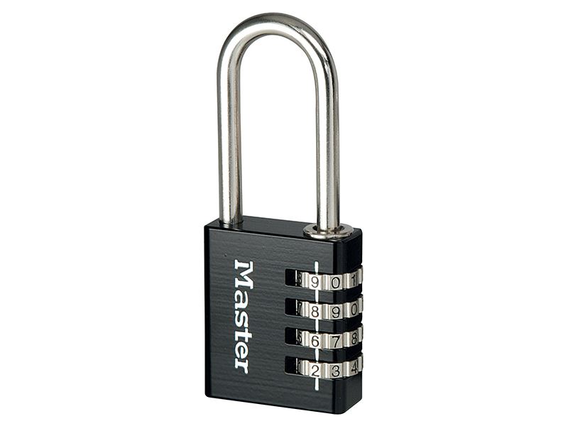 Cadena à combinaison Master Lock 40mm en aluminium 4 chiffres noir, 51mm de ha