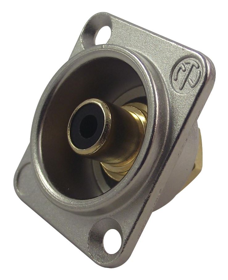 NEUTRIK NF2D-0 Prise RCA Femelle Type D, Nickel, Noir