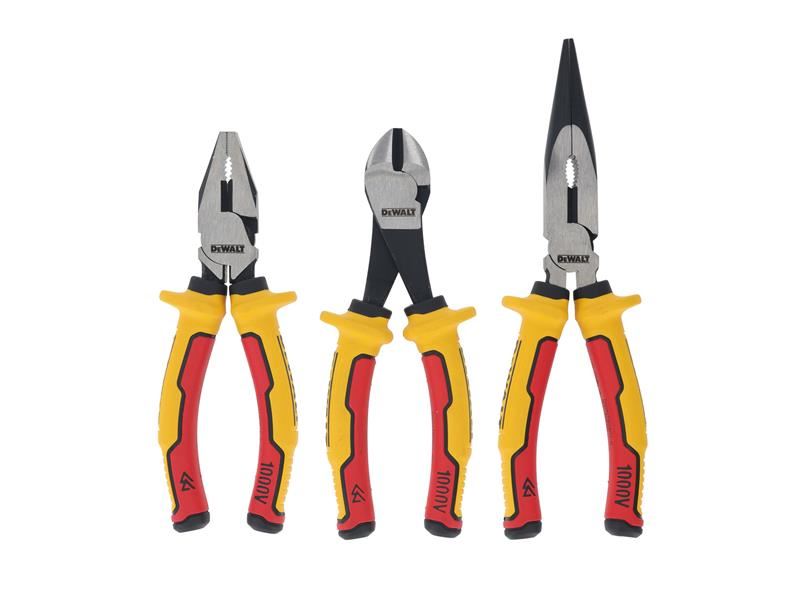 DeWalt VDE Plier Set, 3-Piece, 1000V Certified