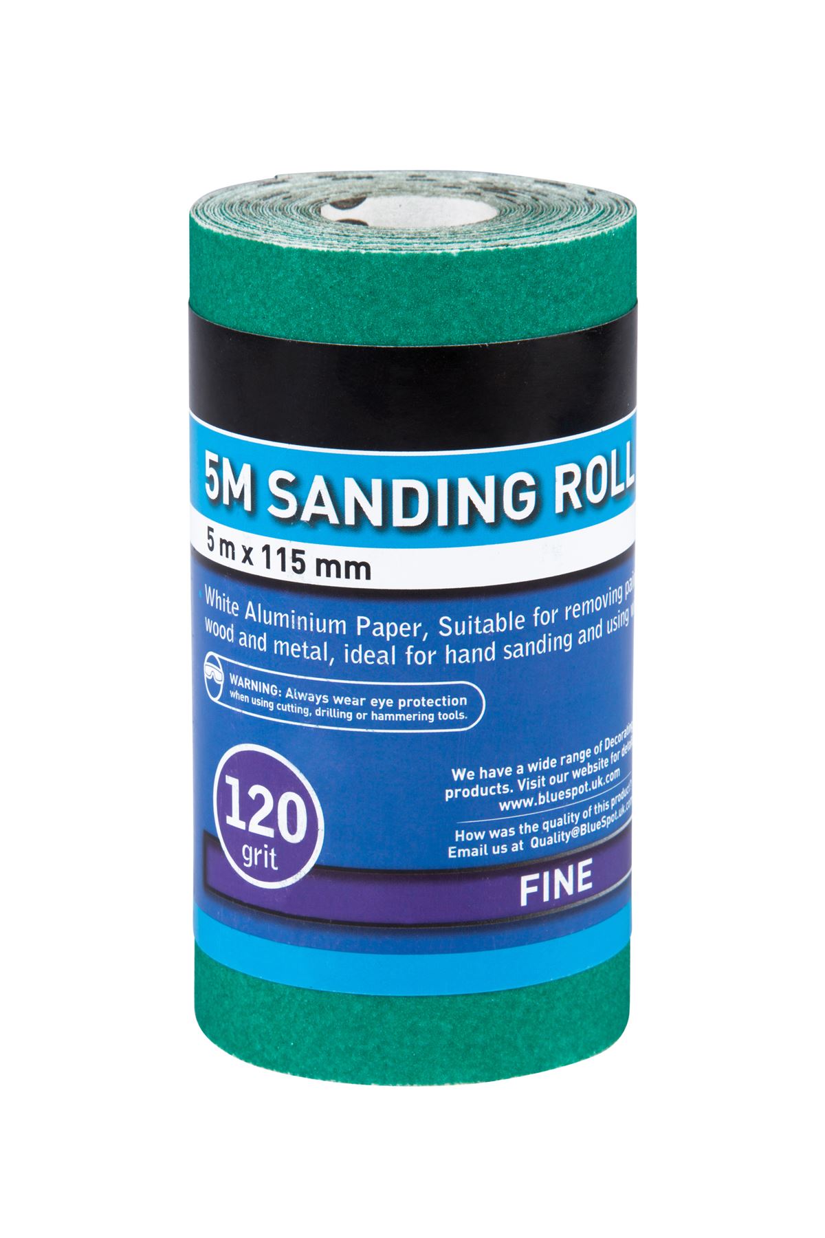 Blue Spot Tools 115mm Sanding Roll, 120 Grit, 5m