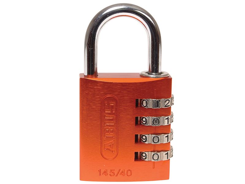 ABUS 145/40 Aluminium Combination Padlock, 40mm, Orange (49527)