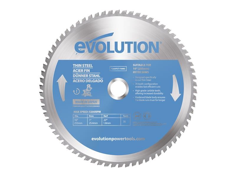 Evolution Pilový kotouč 255mm x 70T pro řezání tenké oceli