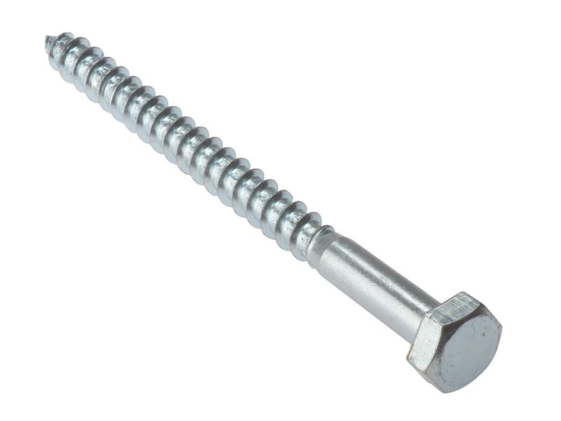 ForgeFix M10 x 150mm Hex Head Coach Screws, Zinc Plated, Pack of 10
