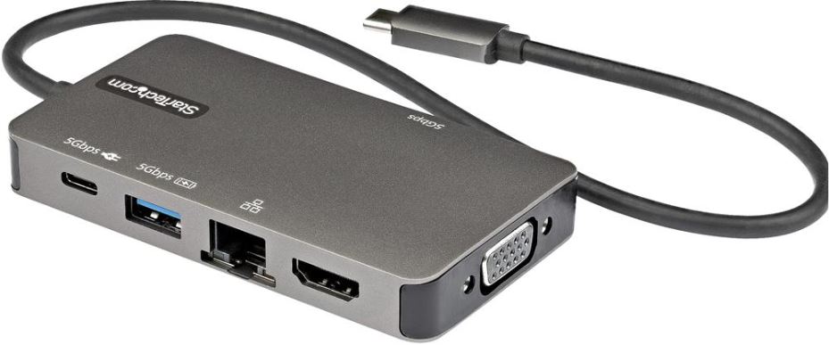 Startech - Tánaiste Ilphortála USB-C le 4K HDMI, VGA & 100W PD