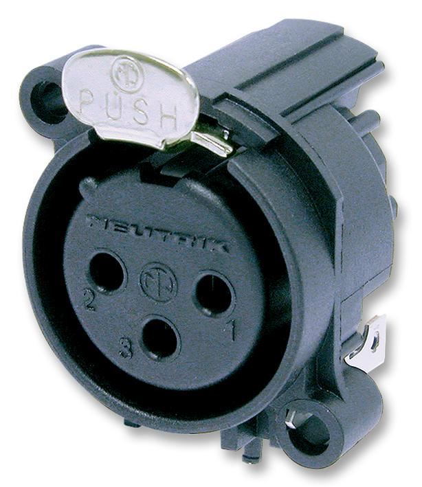 NEUTRIK 3-Pole Female XLR Socket, Gold Contacts, PCB Mount