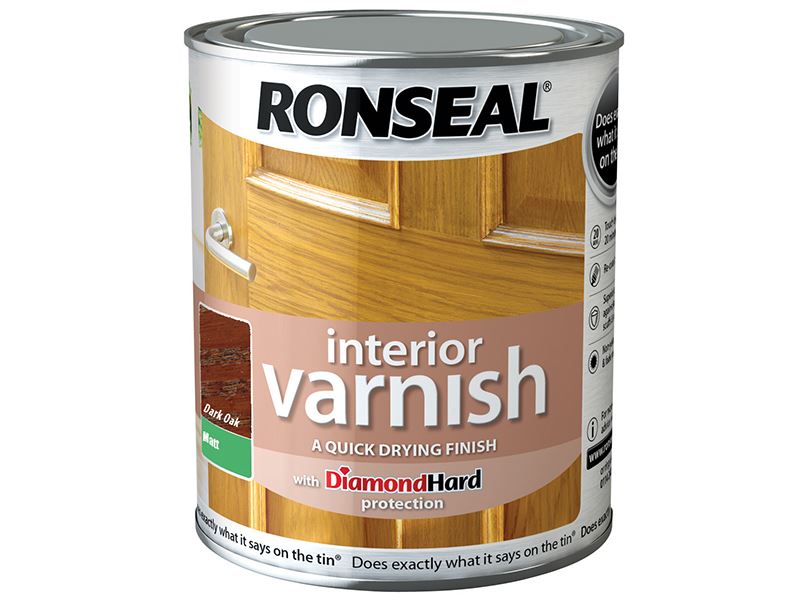Ronseal クイックドライマット ダークオーク 屋内用ニス 750ml