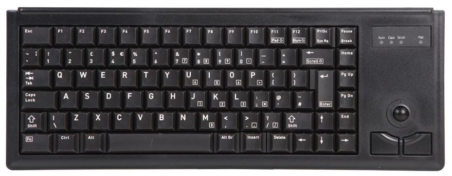 CHERRY G84-4400 Teclado Compacto com Trackball, PS/2, Preto