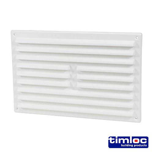 Timco Internal Louvre Grille Vent with Flyscreen, White, 260x170mm