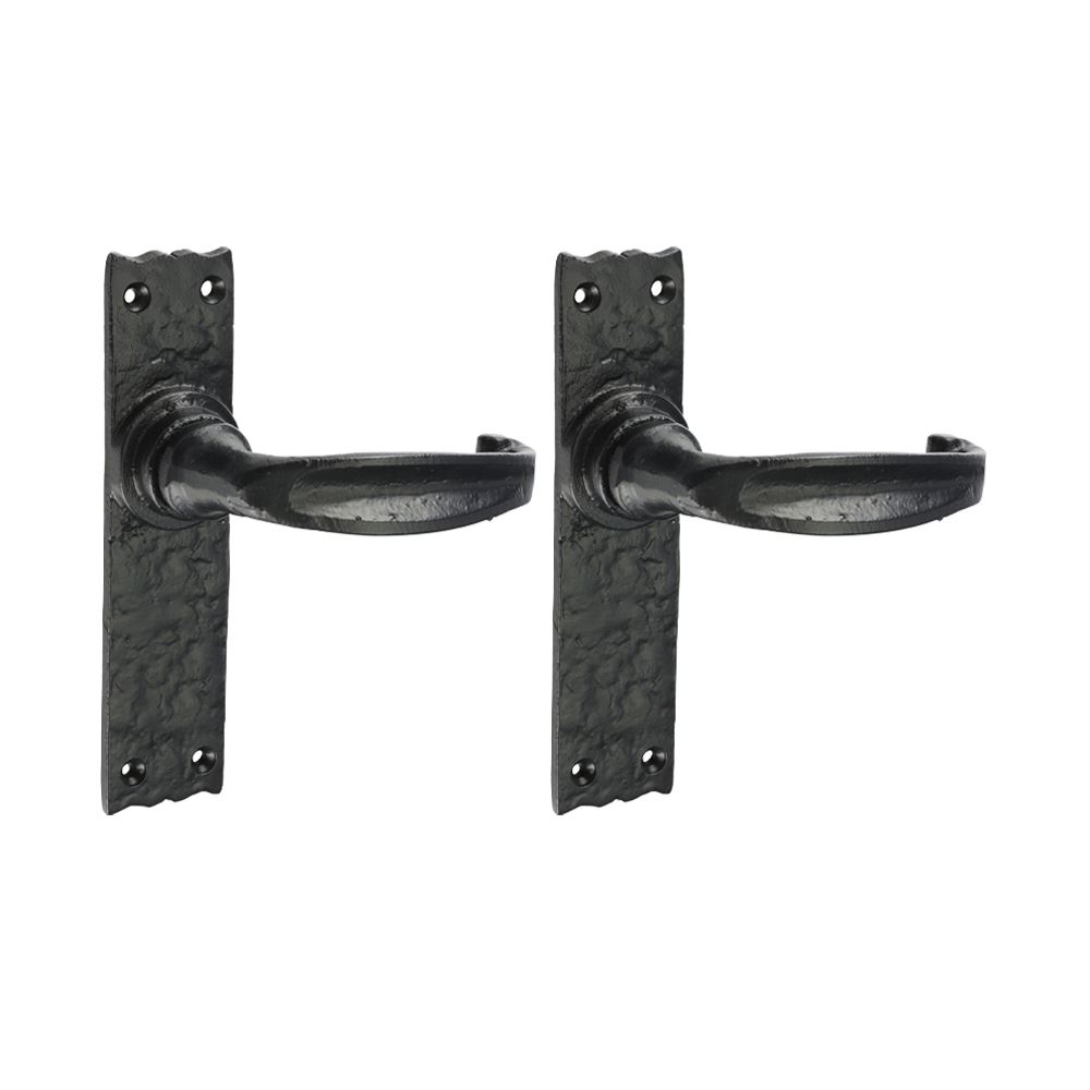 Timco ナローレバーラッチハンドル アンティークブラック 155x37mm (2個セット)